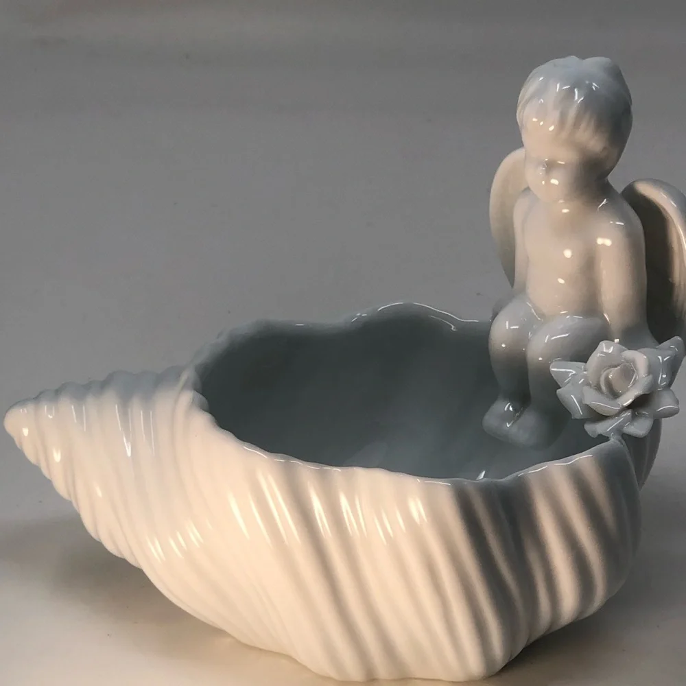 White Ceramic Angel Planter